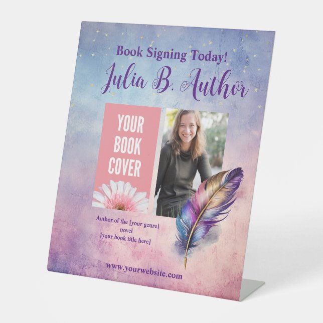 Magical Author Book Signing or Book Launch Pedestal Sign (Front)
