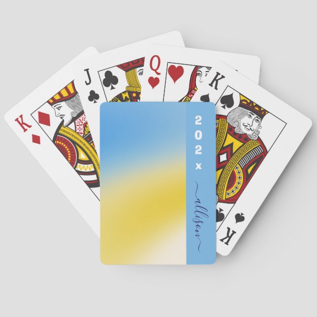 Magical background name Personalized  Playing Cards (Back)