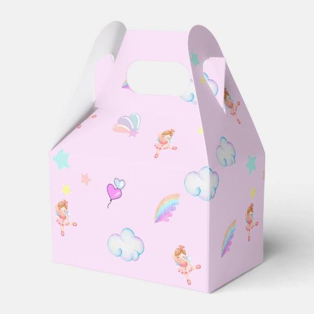 Magical Ballet rainbow gradient birthday party kid Favor Box (Front Side)
