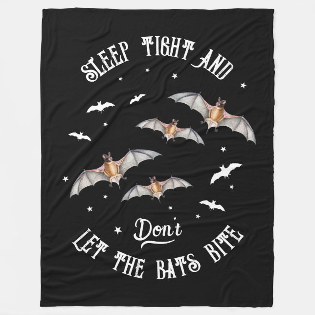 Magical Bats Gothic Halloween Vampire Fleece Blanket (Front)