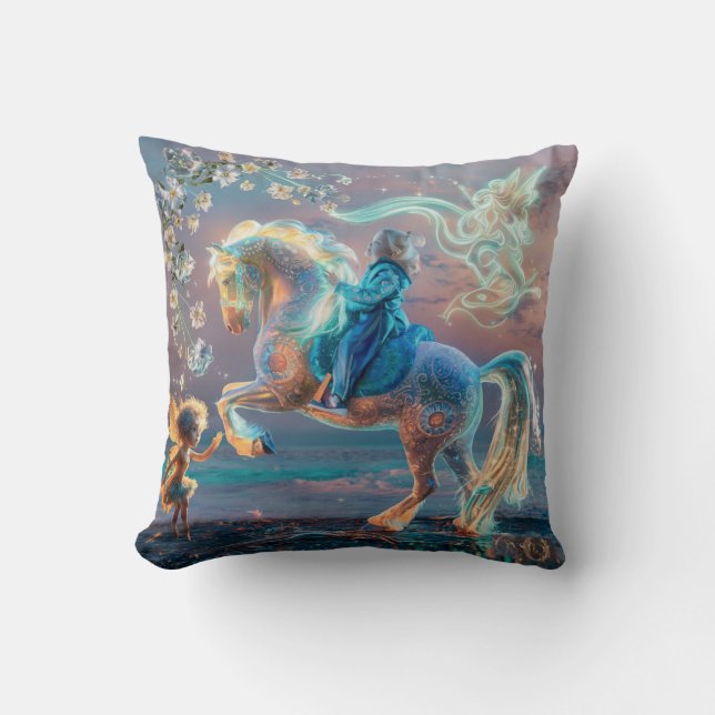 Magical Beach Adventures Throw Pillow (Front)