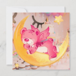 Magical Bear Birthday Party Theme Invitation