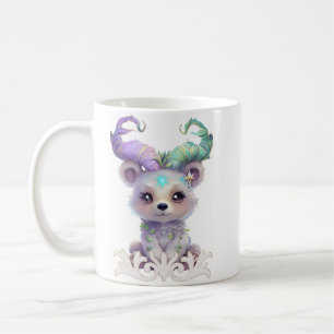 Magical bear cub in pastel glitter. coffee mug