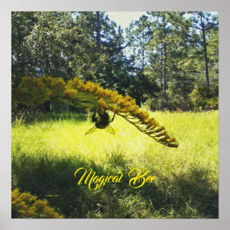 Magical Bee, Bee Poster, Bee and Flowers Poster, Poster