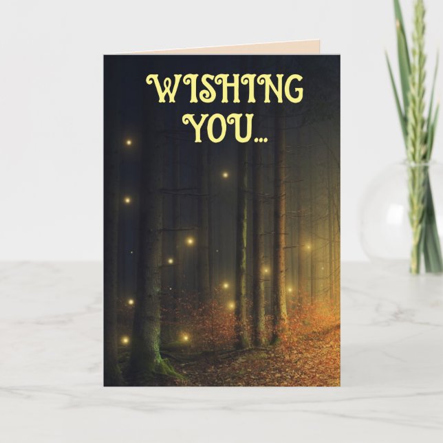 MAGICAL BIRTHDAY FIREFLIES FOREST Greeting Card (Front)