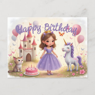 Magical Birthday in a Fairy Tale World Holiday Postcard