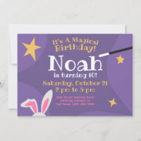 Magical Birthday Invitation - Purple Bunny Ears