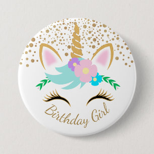 Magical Birthday Unicorn 3 Inch Round Button