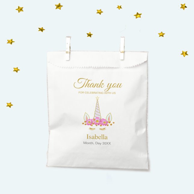 Magical Birthday Unicorn with Gold Confetti Favour Bag (Creator Uploaded)