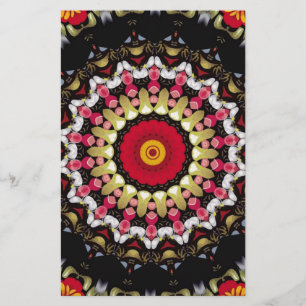 Magical Black and Red Mandala Stationery