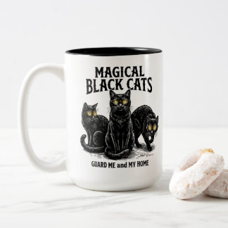 Magical Black Cats Two-Tone Coffee Mug