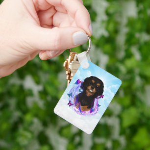 Magical Black & Tan Cavalier King Charles Spaniel  Keychain