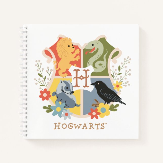 Magical Blooms HOGWARTS™ Crest Notebook (Front)