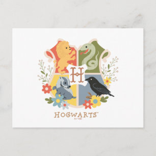 Magical Blooms HOGWARTS™ Crest Postcard