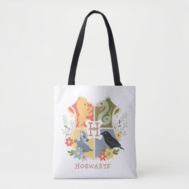 Magical Blooms HOGWARTS™ Crest Tote Bag (Front)