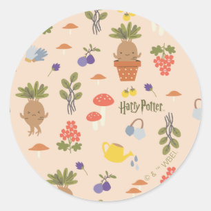 Magical Blooms Mandrake Pattern Classic Round Sticker