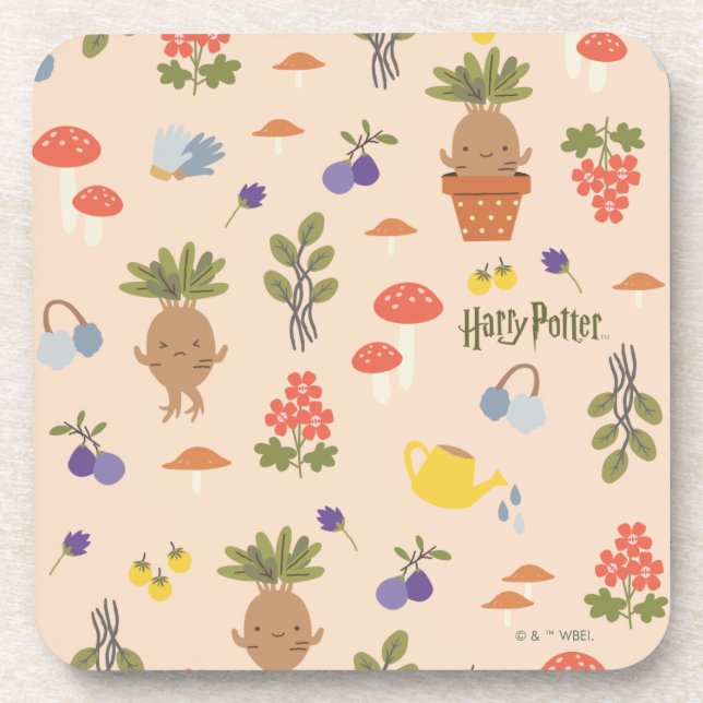 Magical Blooms Mandrake Pattern Coaster (Front)
