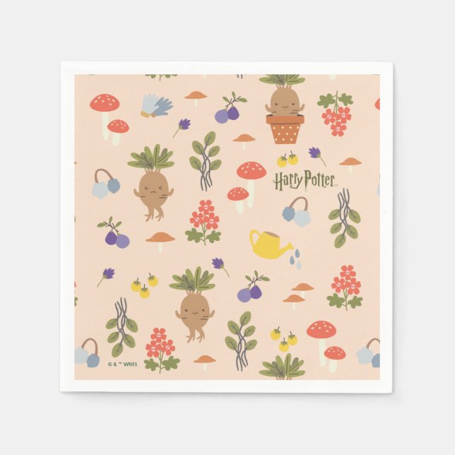 Magical Blooms Mandrake Pattern Napkin (Front)