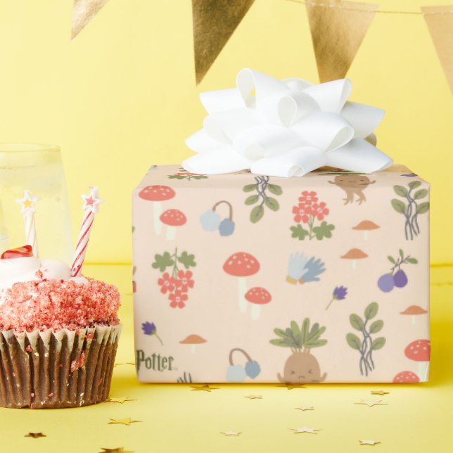 Magical Blooms Mandrake Pattern Wrapping Paper (Birthday Party)