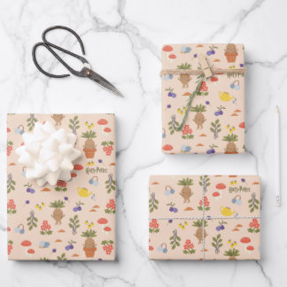 Magical Blooms Mandrake Pattern Wrapping Paper Sheet