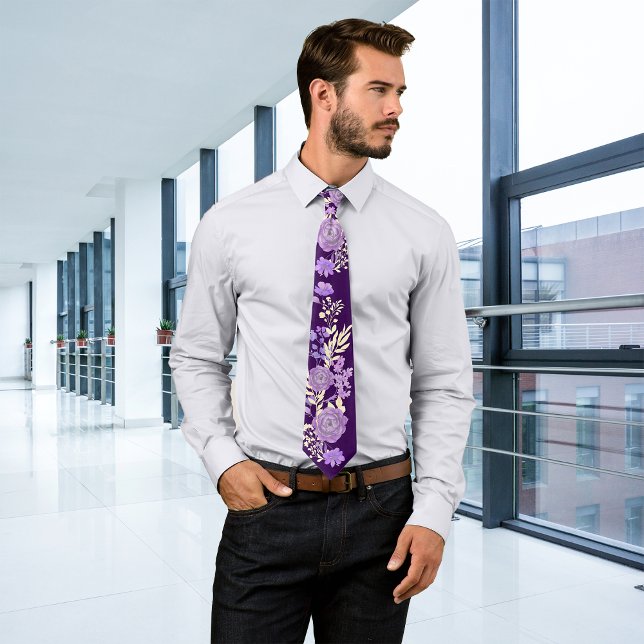 Magical Blooms Personalize Monogram Tie (Creator Uploaded)