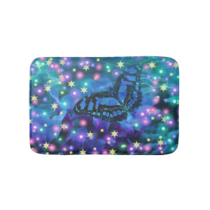 Magical Blue Butterfly Bath Mat