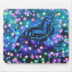 Magical Blue Butterfly Mouse Pad
