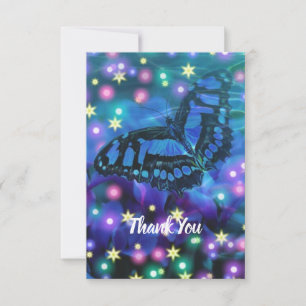 Magical Blue Butterfly Thank You Card