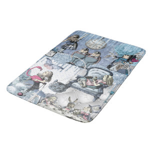 Magical Blue Ice Alice in Wonderland Bath Mat