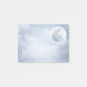 Magical Blue Sky with Flying Swans Post-it Notes