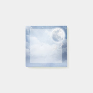 Magical Blue Sky with Flying Swans Post-it Notes