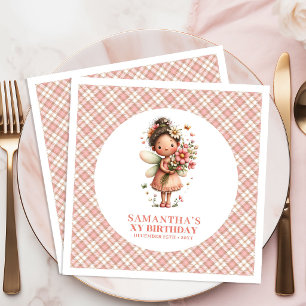 Magical Blush Pink Fairy Flowers 2nd Birthday  Napkin