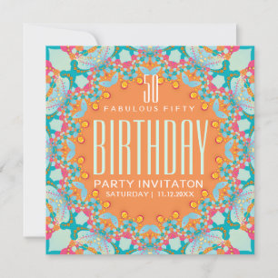 Magical Bohemian  50th Birthday Invitations