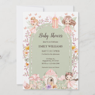 Magical Boho Arch Fairy Baby Shower Invitations