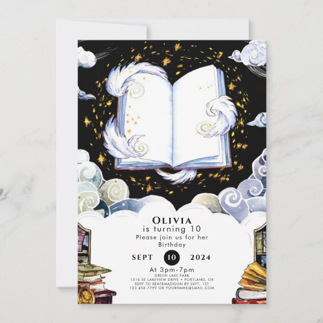 Magical Boho Children's Storybook Birthday Invitation (Front)