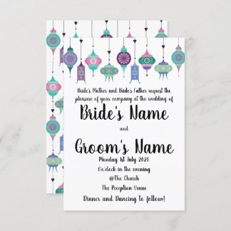 Magical Boho Moroccan Lanterns Wedding Invitation