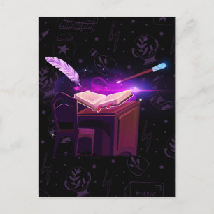 Magical book witch  postcard