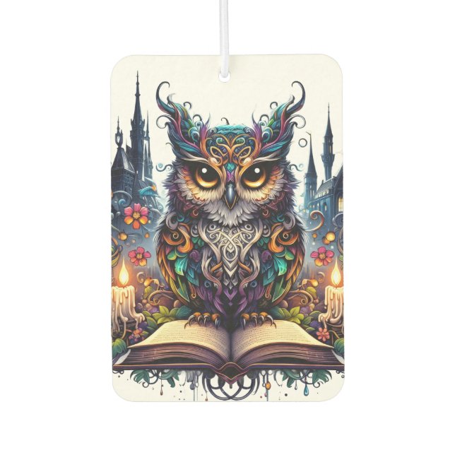 Magical Bookish Owl  Air Freshener (Front)