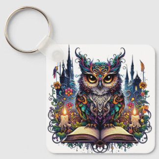 Magical Bookish Owl Keychain