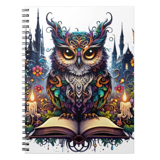 Magical Bookish Owl Notebook (Front)