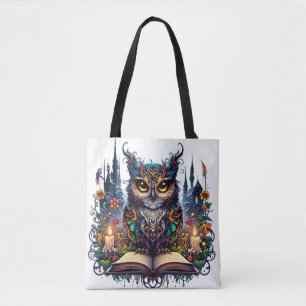 Magical Bookish Owl Tote Bag