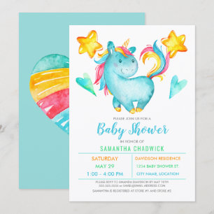 Magical Boys Unicorn Baby Shower Invitation