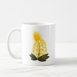 Magical Bridal Veil Sparkly Yellow Mushroom Coffee Mug