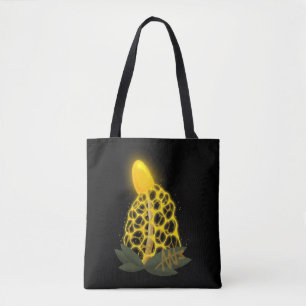 Magical Bridal Veil Sparkly Yellow Mushroom Tote Bag