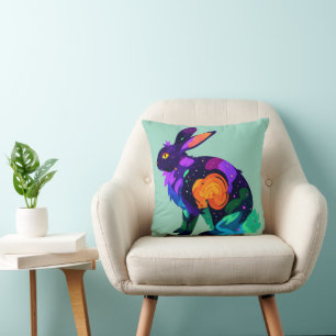 Magical Bunny Throw Pillow