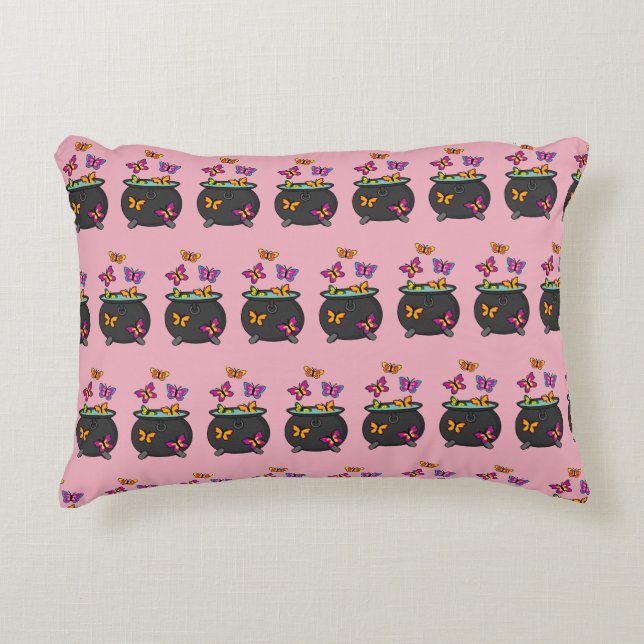 Magical Butterflies from a Cauldron Accent Pillow (Front)