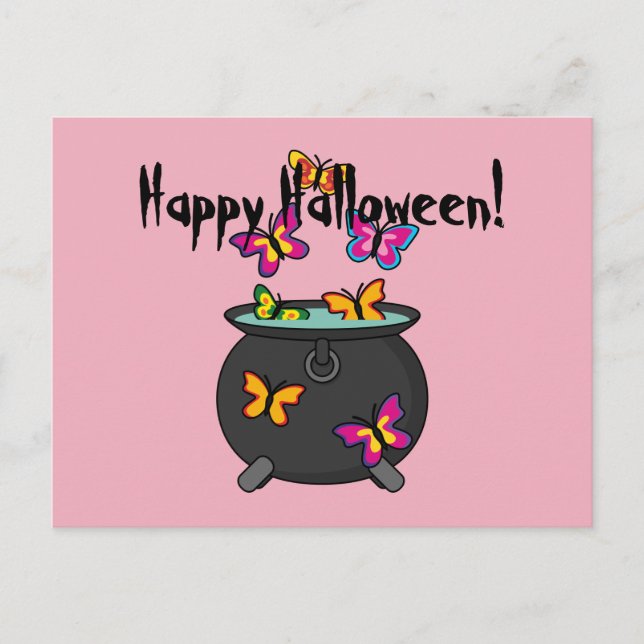 Magical Butterflies from a Cauldron | Add own Text Holiday Postcard (Front)