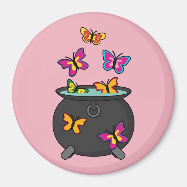Magical Butterflies from a Cauldron Magnet (Front)