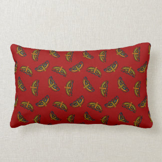 Magical Butterflies on Red Lumbar Pillow