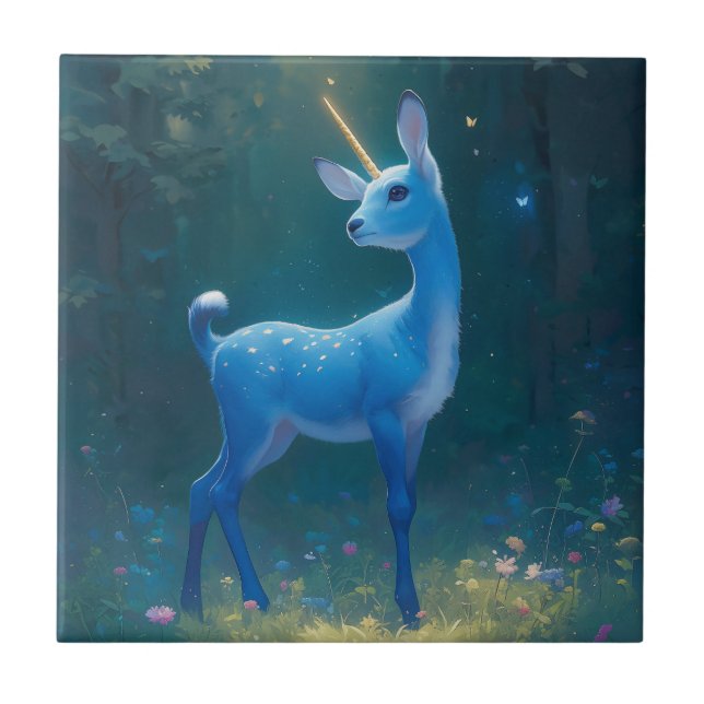 Magical Butterfly Forest Fawnicorn Tile (Front)